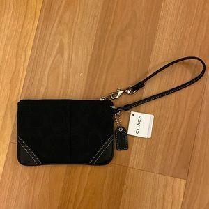 New Coach black wristlet